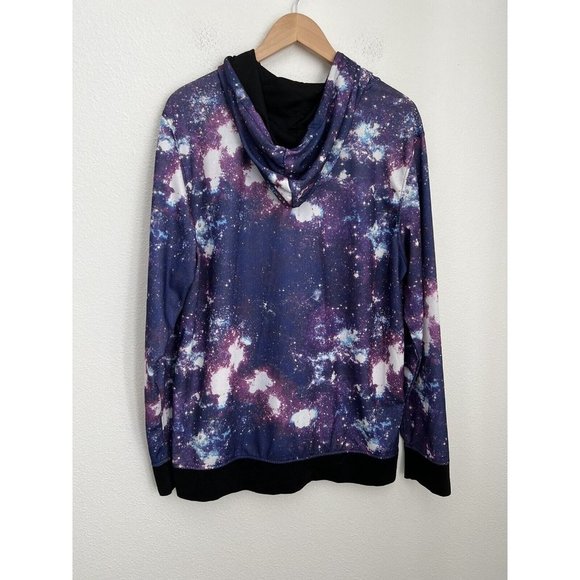 Master Piece Space Hoodie All-Over Print Science Size M  Purple Cosmos Astronomy - Picture 3 of 5